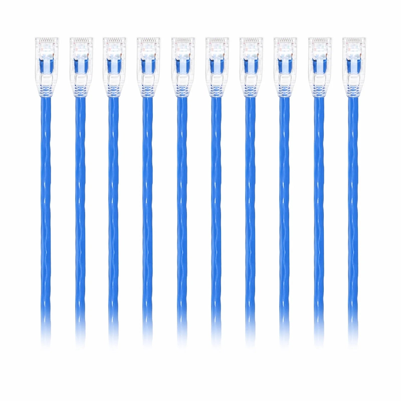 SFPS 8ft (2.4m) Cat6 24AWG Snagless Unshielded (U/UTP) PVC CM Ethernet Network Patch Cable, Blue, (10pcs/pack)