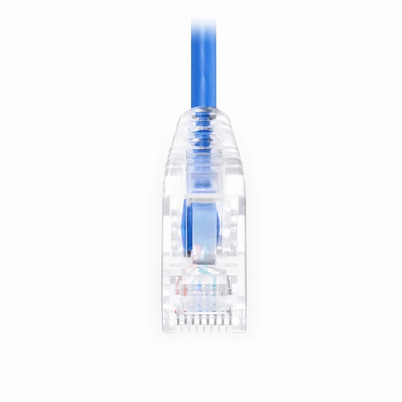SFPS 6in (0.15m) Cat6a 28AWG Snagless Unshielded (U/UTP) PVC CM Small Diameter High-Flex Ethernet Network Patch Cable, Blue