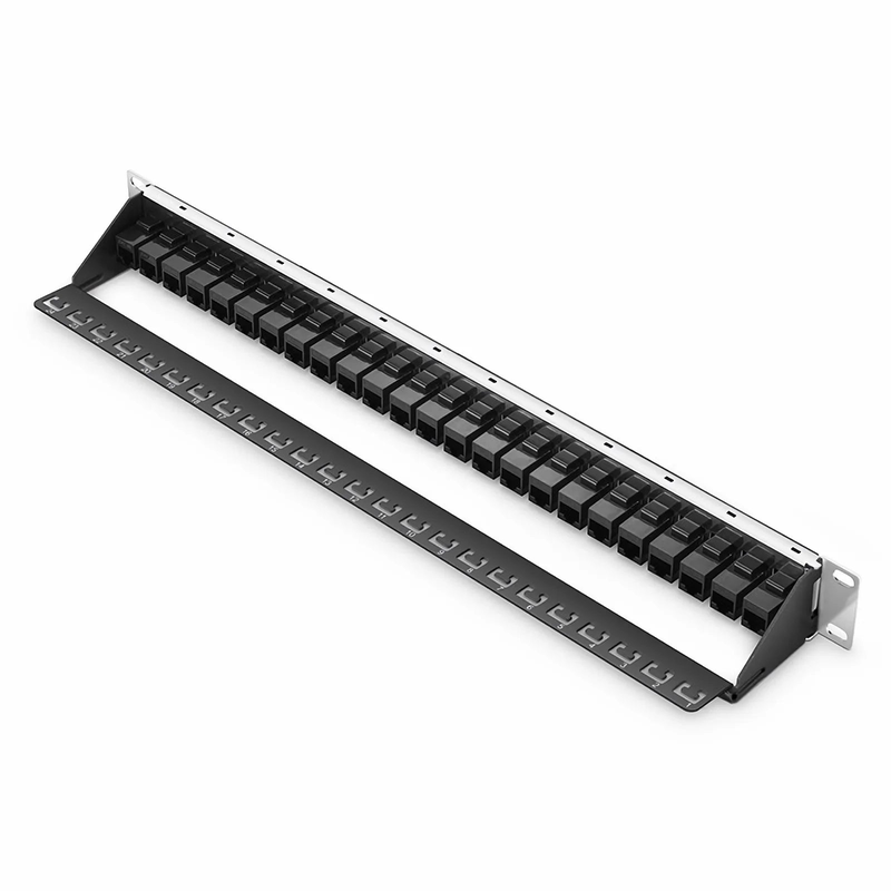 SFPS Cat5e Coupler Patch Panel, 24-Port, 1RU, Cable Management Bar Included