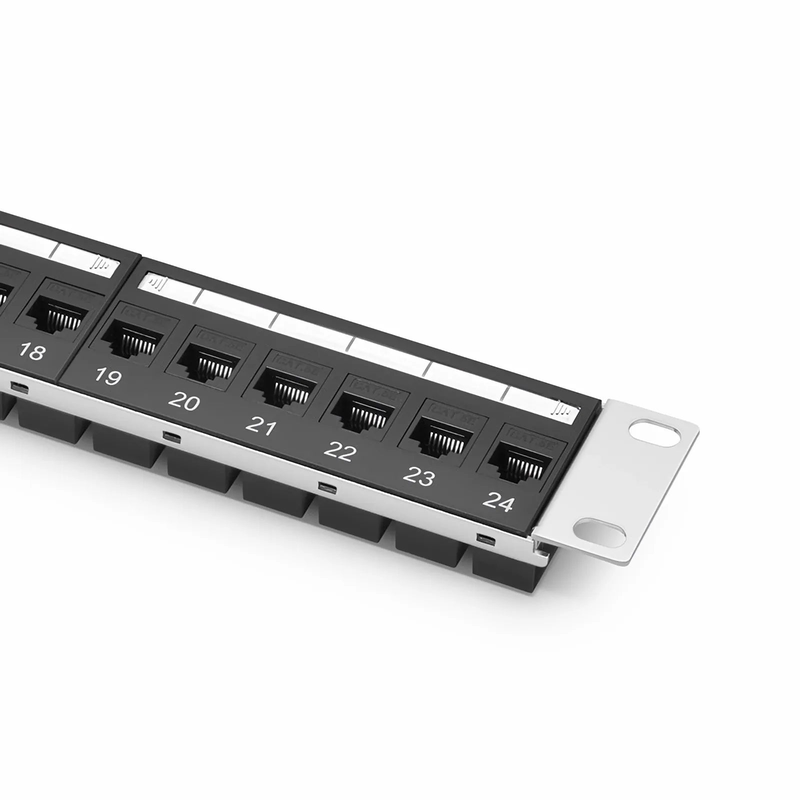SFPS Cat5e Coupler Patch Panel, 24-Port, 1RU, Cable Management Bar Included