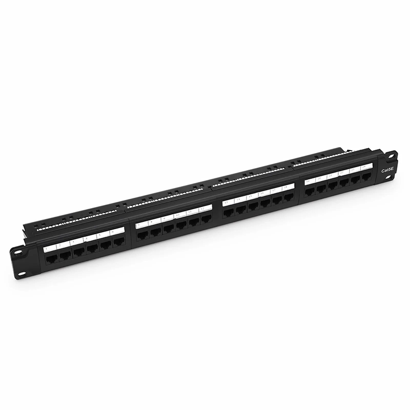 SFPS Cat5e 110-Style Patch Panel, 24-Port, 1RU, Cable Management Bar Included