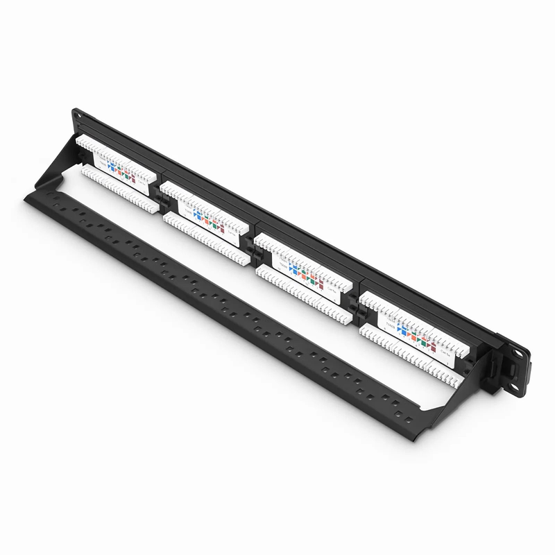 SFPS Cat5e 110-Style Patch Panel, 24-Port, 1RU, Cable Management Bar Included