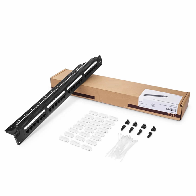 SFPS Cat5e 110-Style Patch Panel, 24-Port, 1RU, Cable Management Bar Included