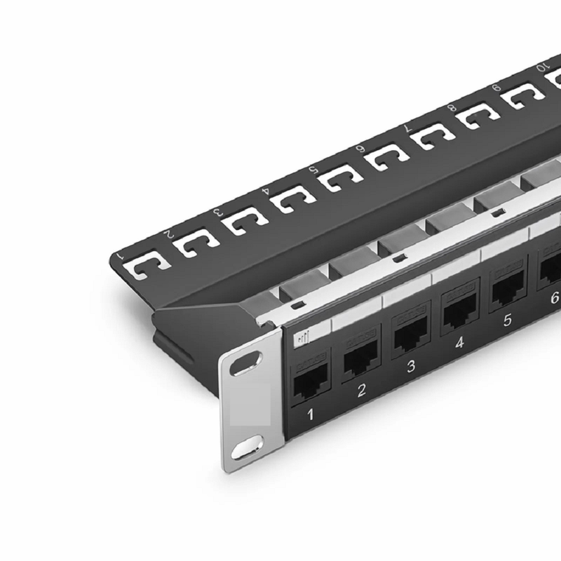 SFPS Cat5e Coupler Patch Panel, 24-Port, 1RU, Cable Management Bar Included