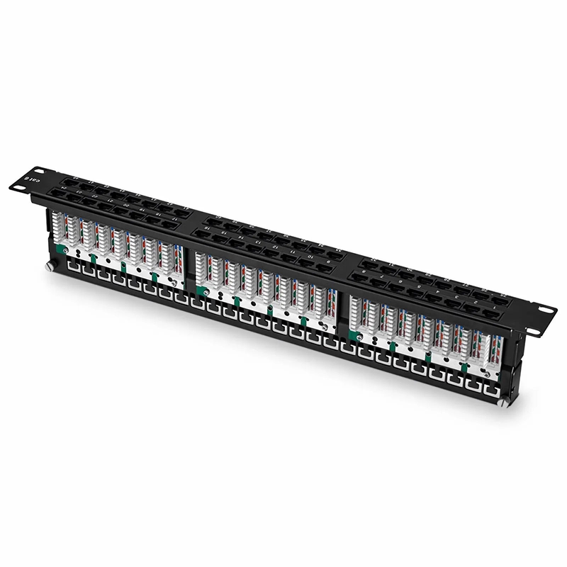 SFPS Cat6 110-Style Patch Panel, 48-Port, 1RU, Cable Management Bar Included