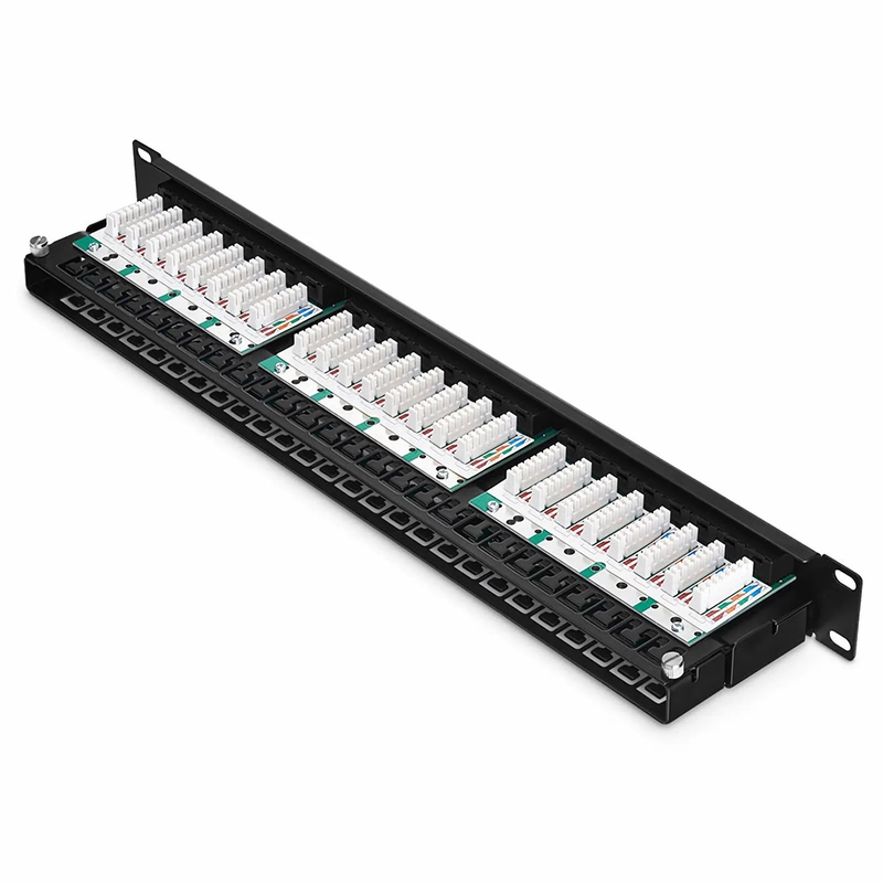 SFPS Cat6 110-Style Patch Panel, 48-Port, 1RU, Cable Management Bar Included