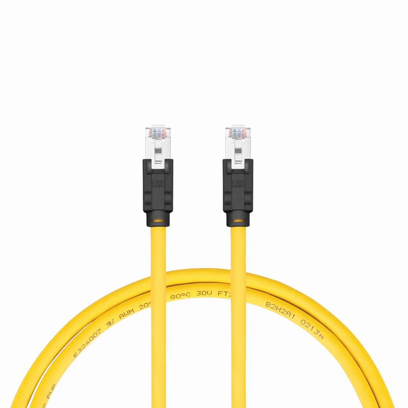 SFPS 10ft (3m) Industrial Cat6a Shielded (S/FTP) PUR Ethernet Network Patch Cable, Yellow