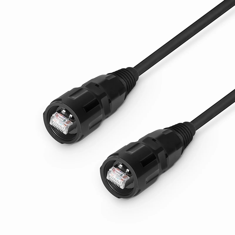 SFPS 16ft (5m) Industrial Cat6 Non-booted Shielded (SFTP) PVC IP65 Ethernet Network Patch Cable, Black
