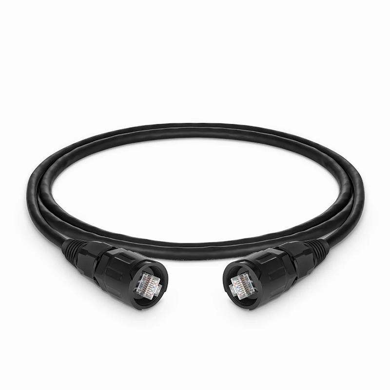 SFPS 3.3ft (1m) Industrial Cat6 Non-booted Shielded (SFTP) PVC IP65 Ethernet Network Patch Cable, Black