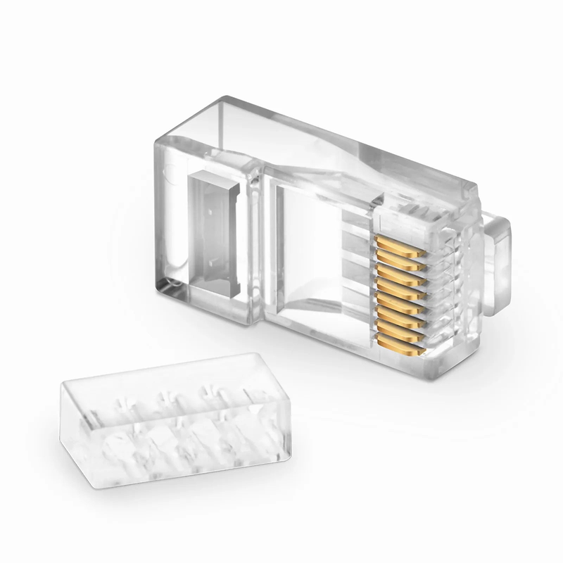 SFPS Cat6 RJ45 Standard Modular Plugs (Two-Piece Suit), Unshielded Network Connectors for 23~24AWG Twisted Pair Solid or Stranded Cable (50/Pack)