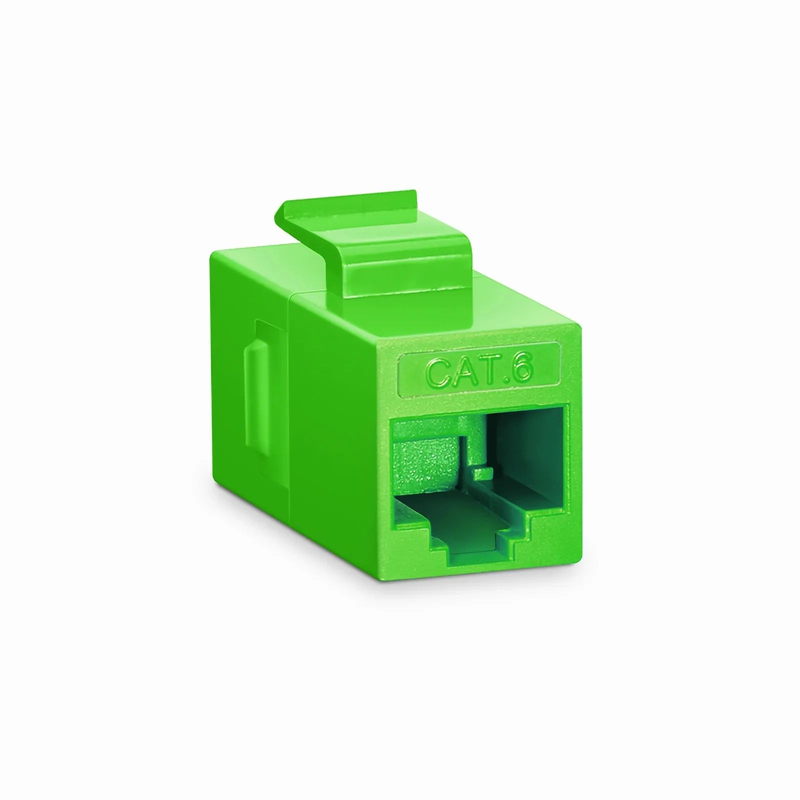 SFPS Cat6 Keystone RJ45 Coupler, Unshielded, Female to Female Insert Inline Coupler - Green (12pcs/pack)