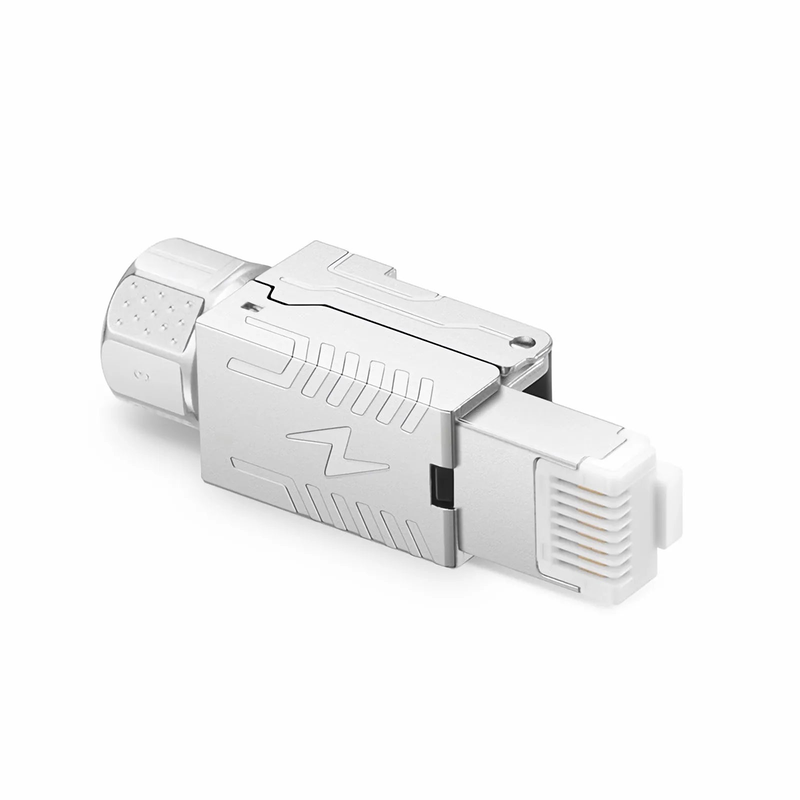 SFPS Cat7 RJ45 Tool-Free Modular Plugs, Shielded Network Connectors for 22~24AWG Twisted Pair Solid or Stranded Cable (10/Pack)