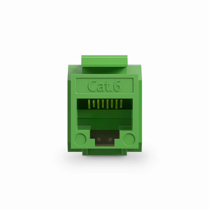 SFPS Cat6 RJ45 (8P8C) Unshielded Punch Down Keystone Jack Module, Green (10 pcs/Pack)