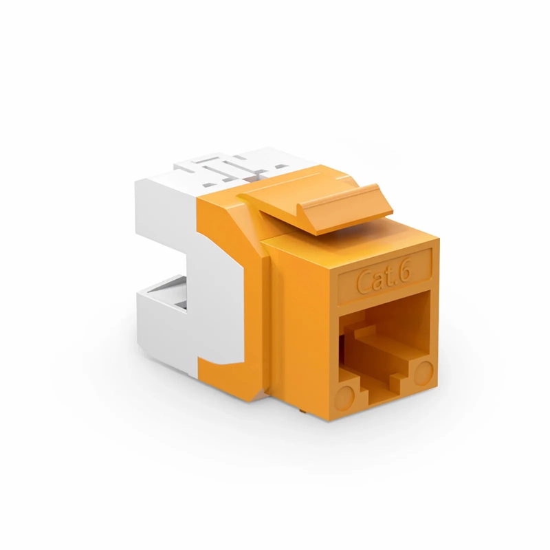SFPS Cat6 RJ45 (8P8C) Unshielded Punch Down Keystone Jack Module, Orange (10 pcs/Pack)