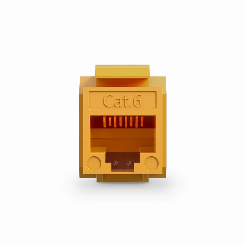 SFPS Cat6 RJ45 (8P8C) Unshielded Punch Down Keystone Jack Module, Orange (10 pcs/Pack)