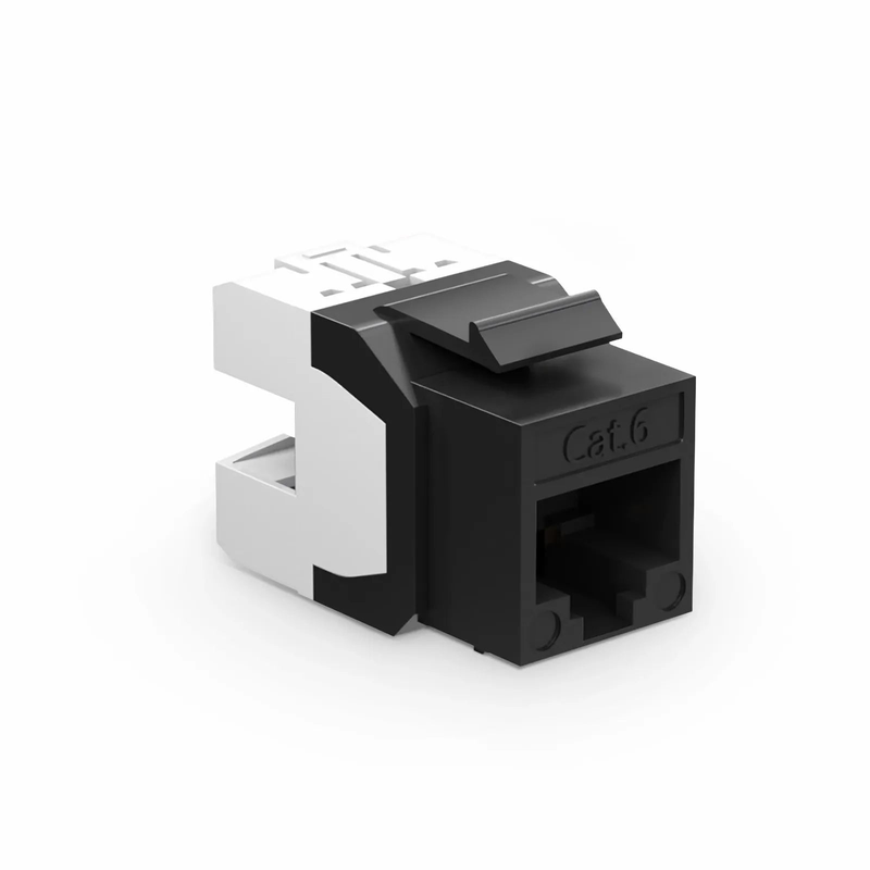 SFPS Cat6 RJ45 (8P8C) Unshielded Punch Down Keystone Jack Module, Black (10 pcs/Pack)