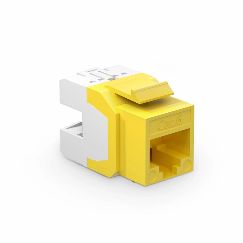 SFPS Cat6 RJ45 (8P8C) Unshielded Punch Down Keystone Jack Module, Yellow (10 pcs/Pack)