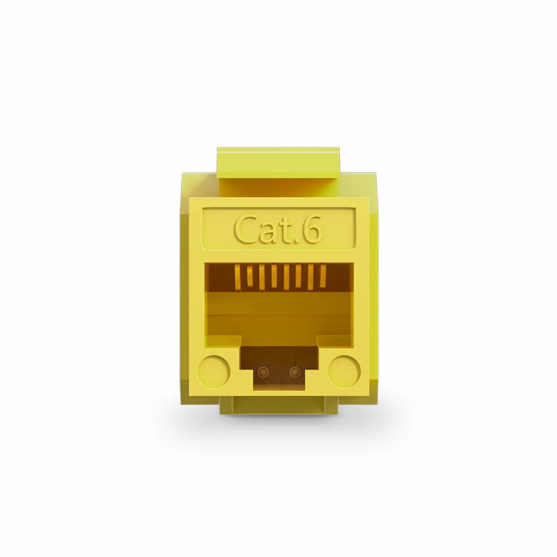 SFPS Cat6 RJ45 (8P8C) Unshielded Punch Down Keystone Jack Module, Yellow (10 pcs/Pack)