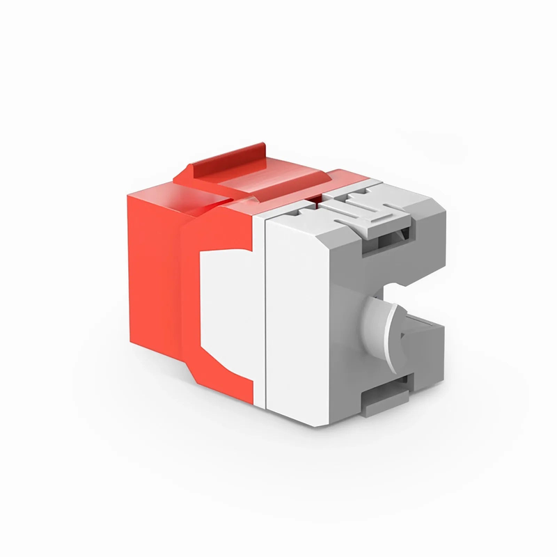 SFPS Cat6 RJ45 (8P8C) Unshielded Punch Down Keystone Jack Module, Red (10 pcs/Pack)