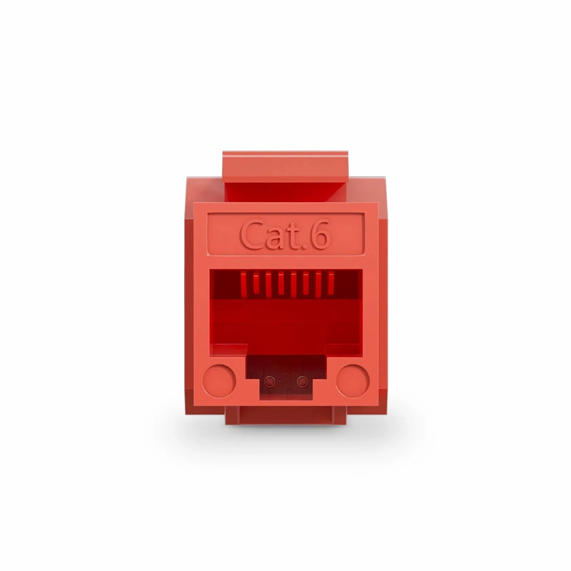 SFPS Cat6 RJ45 (8P8C) Unshielded Punch Down Keystone Jack Module, Red (10 pcs/Pack)