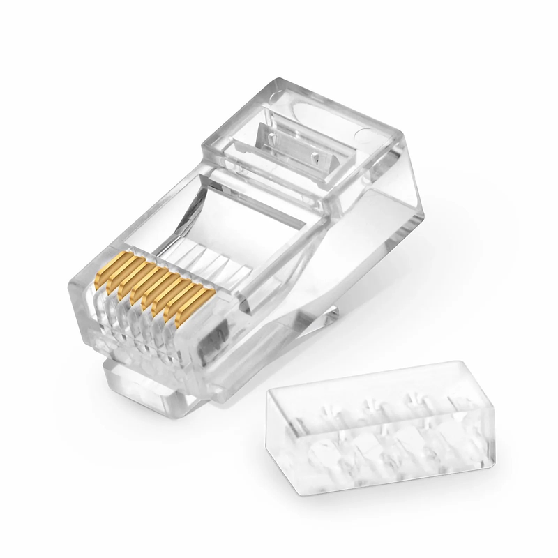 SFPS Cat6 RJ45 Standard Modular Plugs (Two-Piece Suit), Unshielded Network Connectors for 23~24AWG Twisted Pair Solid or Stranded Cable (50/Pack)