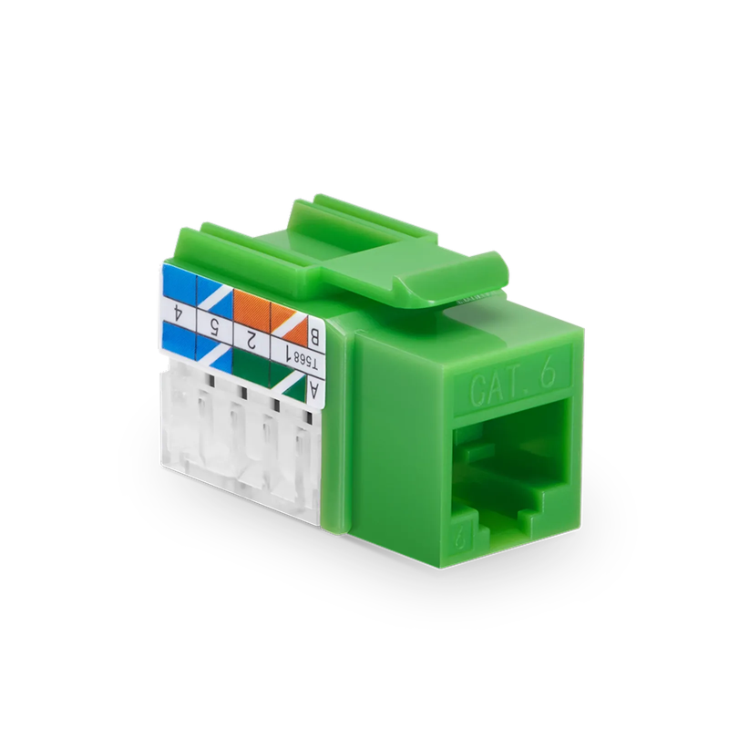 SFPS Cat6 RJ45 (8P8C) Unshielded Punch Down Keystone Jack Module, Green, 12Pcs/Pack