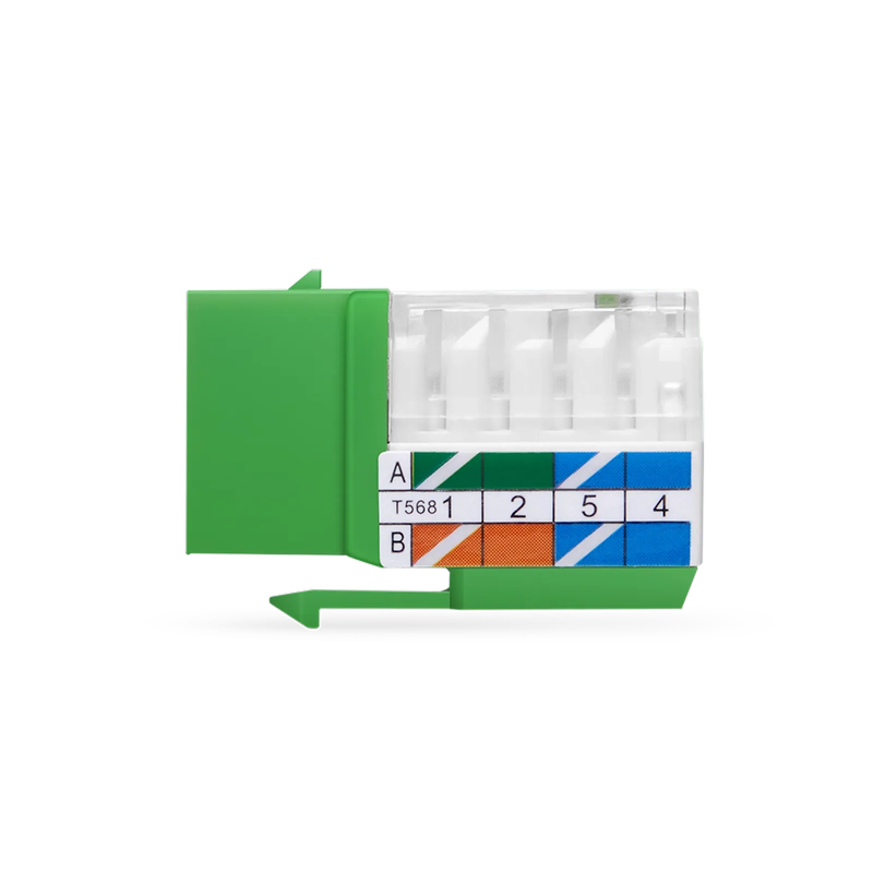 SFPS Cat6 RJ45 (8P8C) Unshielded Punch Down Keystone Jack Module, Green, 12Pcs/Pack