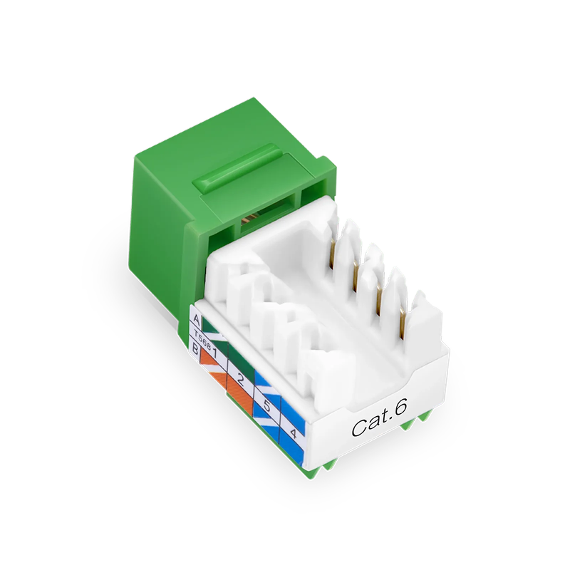 SFPS Cat6 RJ45 (8P8C) Unshielded Punch Down Keystone Jack Module, Green, 12Pcs/Pack