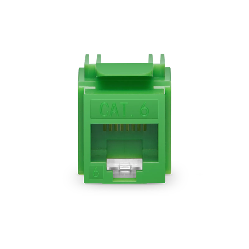 SFPS Cat6 RJ45 (8P8C) Unshielded Punch Down Keystone Jack Module, Green, 12Pcs/Pack