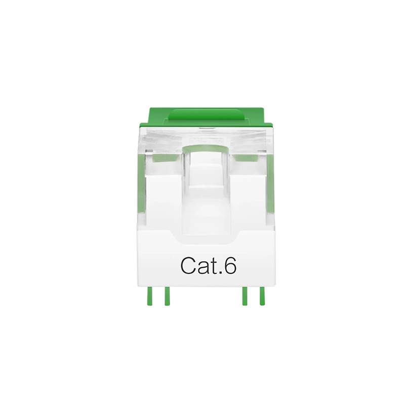 SFPS Cat6 RJ45 (8P8C) Unshielded Punch Down Keystone Jack Module, Green, 12Pcs/Pack