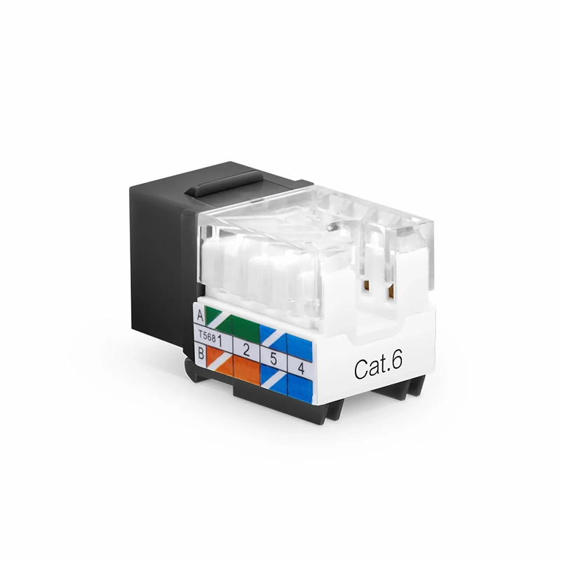 SFPS Cat6 RJ45 (8P8C) Unshielded Punch Down Keystone Jack Module, Black, 12Pcs/Pack