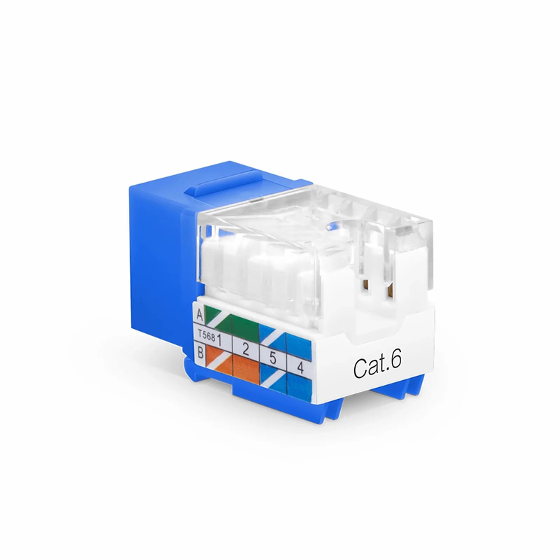 SFPS Cat6 RJ45 (8P8C) Unshielded Punch Down Keystone Jack Module, Blue, 12Pcs/Pack