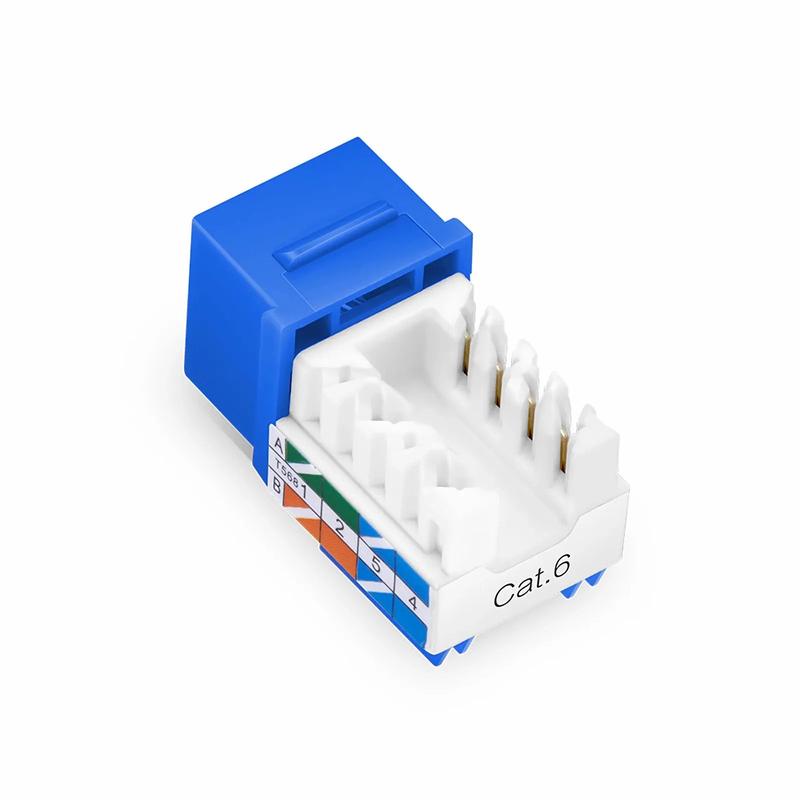 SFPS Cat6 RJ45 (8P8C) Unshielded Punch Down Keystone Jack Module, Blue, 12Pcs/Pack