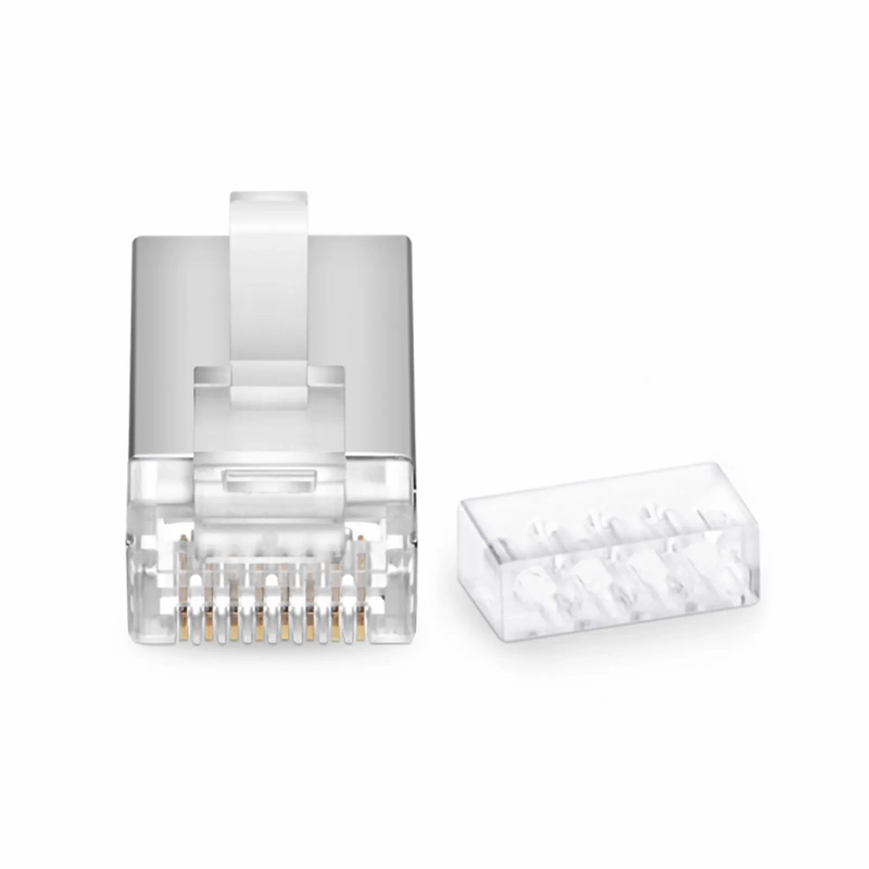 SFPS Cat6 RJ45 Standard Modular Plugs (Two-Piece Suit), Shielded Network Connectors for 26AWG Twisted Pair Solid or Stranded Cable (50/Pack)