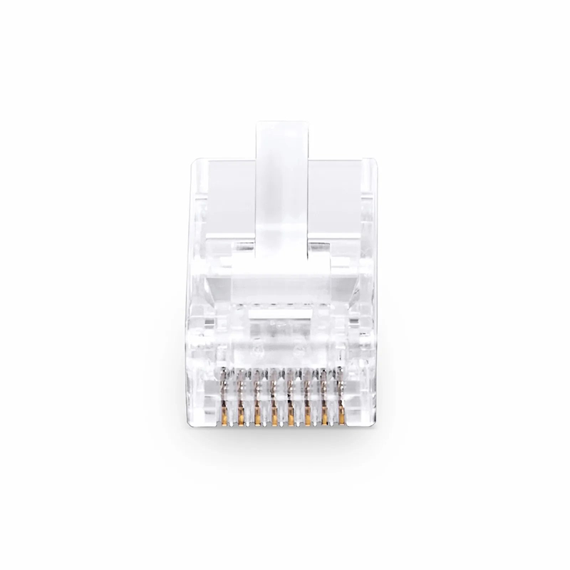 SFPS Cat6 RJ45 Pass Through Modular Plugs, Unshielded Network Connectors for 24AWG Twisted Pair Solid or Stranded Cable (50/Pack)
