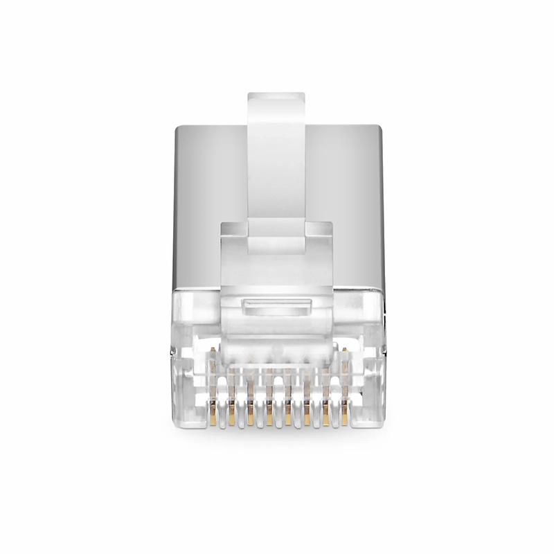 SFPS Cat5e RJ45 Standard Modular Plugs, Shielded Network Connectors for 24~26AWG Twisted Pair Solid or Stranded Cable (50/Pack)