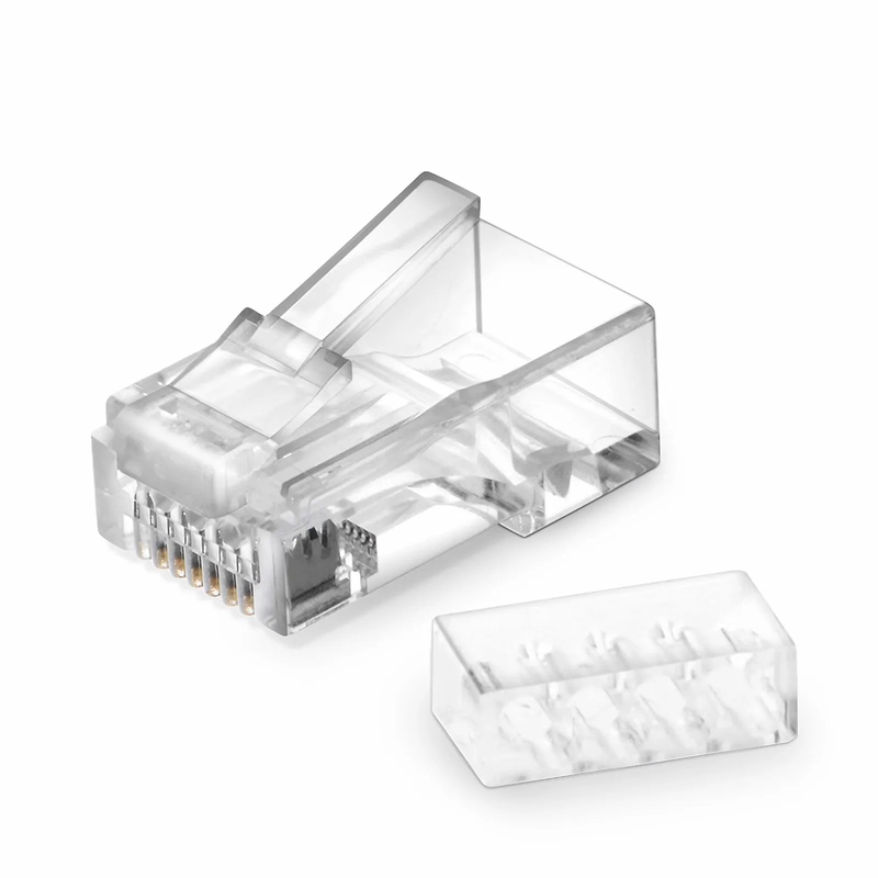 SFPS Cat6 RJ45 Standard Modular Plugs (Two-Piece Suit), Unshielded Network Connectors for 23~24AWG Twisted Pair Solid or Stranded Cable (50/Pack)