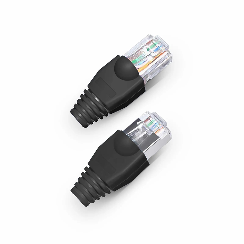 SFPS Cat5e/Cat6 RJ45 Strain Relief Boots, 5.5mm OD for Cat5e UTP 24AWG, Cat5e & Cat6 F/UTP 26AWG Ethernet Network Cable, Black, 50PCS/Pack