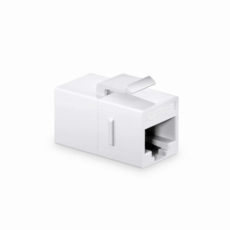 SFPS Cat5e Keystone RJ45 Coupler, Unshielded, Female to Female Insert Inline Coupler - White (12pcs/Pack)