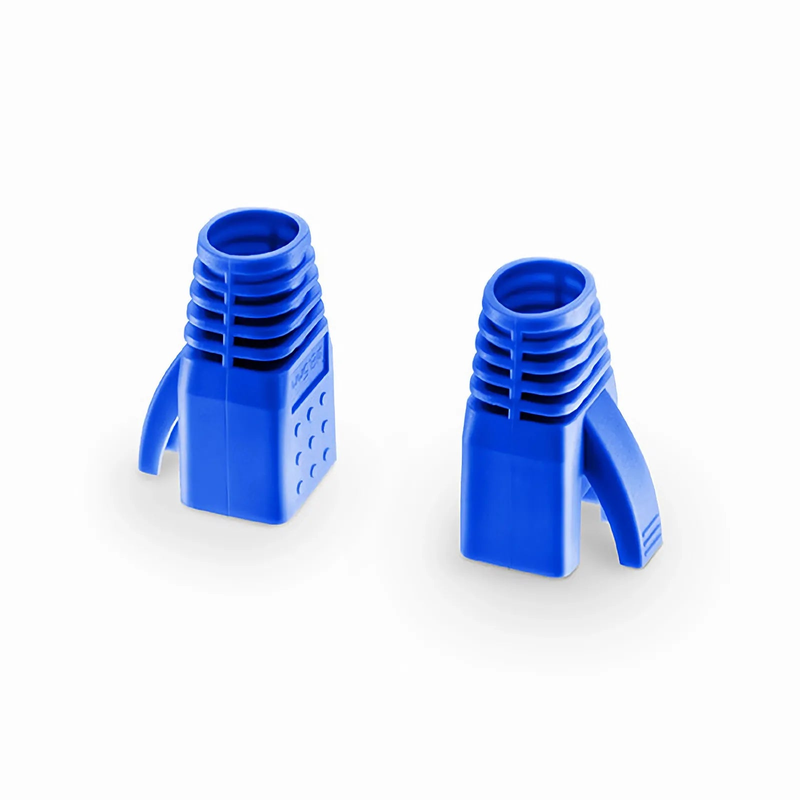 SFPS Cat6/Cat6a/Cat7 RJ45 Strain Relief Boots, 8.0mm OD for Cat6 F/UTP & SF/UTP 23AWG, Cat6a & Cat7 S/FTP 23AWG Ethernet Cables, Blue, 50PCS/Pack