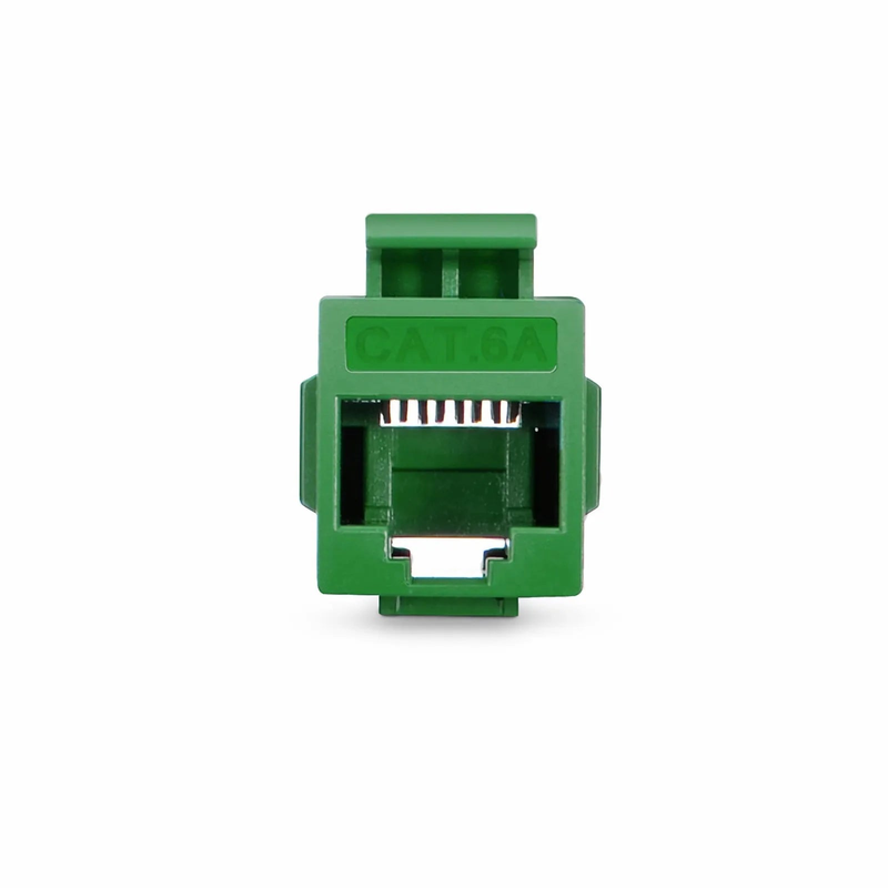 SFPS Cat6a Keystone RJ45 Coupler, Unshielded, Female to Female Insert Inline Coupler - Green