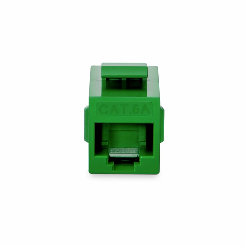SFPS Cat6a Keystone RJ45 Coupler, Unshielded, Female to Female Insert Inline Coupler - Green