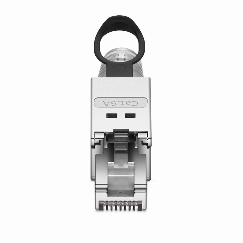 SFPS Cat5e/Cat6/Cat6a RJ45 Tool-Free Field Term Modular Plugs with Pull-tab, Shielded Network Connectors for 23~26AWG Twisted Pair Solid or Stranded Cable (10/Pack)