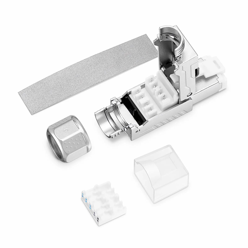 SFPS Cat8 RJ45 Tool-Free Modular Plugs, Shielded Network Connectors for 22~24AWG Twisted Pair Solid or Stranded Cable (10/Pack)