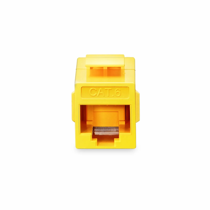 SFPS Cat6 Keystone RJ45 Coupler, Unshielded, Female to Female Insert Inline Coupler - Yellow (12pcs/Pack)