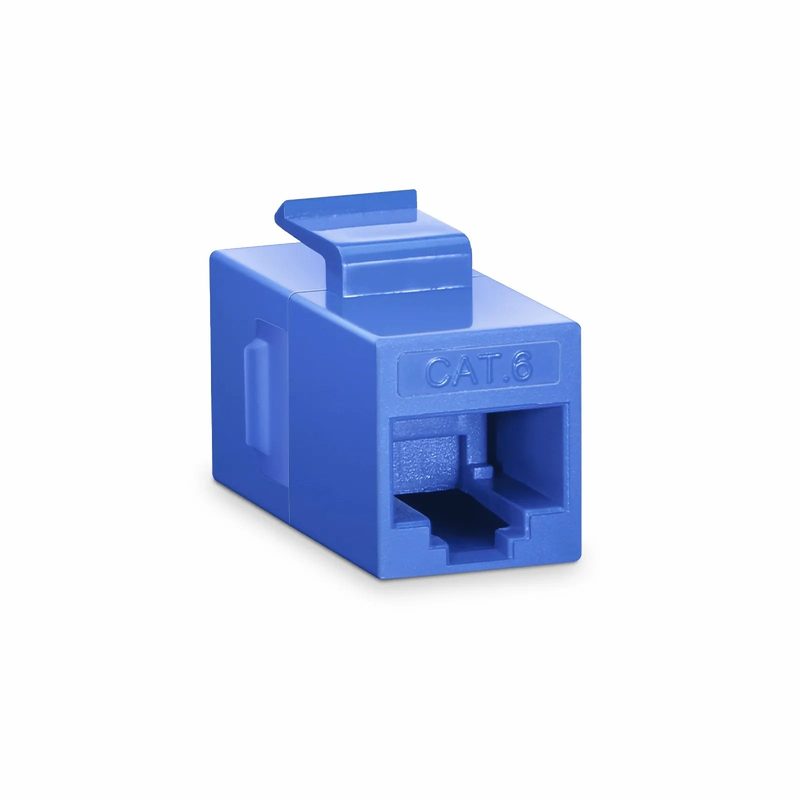 SFPS Cat6 Keystone RJ45 Coupler, Unshielded, Female to Female Insert Inline Coupler - Blue (12pcs/Pack)