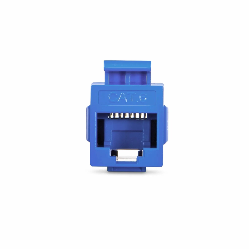SFPS Cat6 Keystone RJ45 Coupler, Unshielded, Female to Female Insert Inline Coupler - Blue (12pcs/Pack)