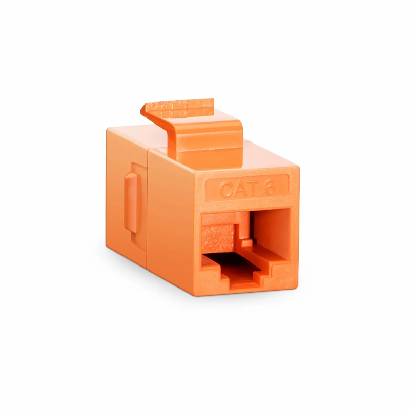 SFPS Cat6 Keystone RJ45 Coupler, Unshielded, Female to Female Insert Inline Coupler - Orange (12pcs/pack)