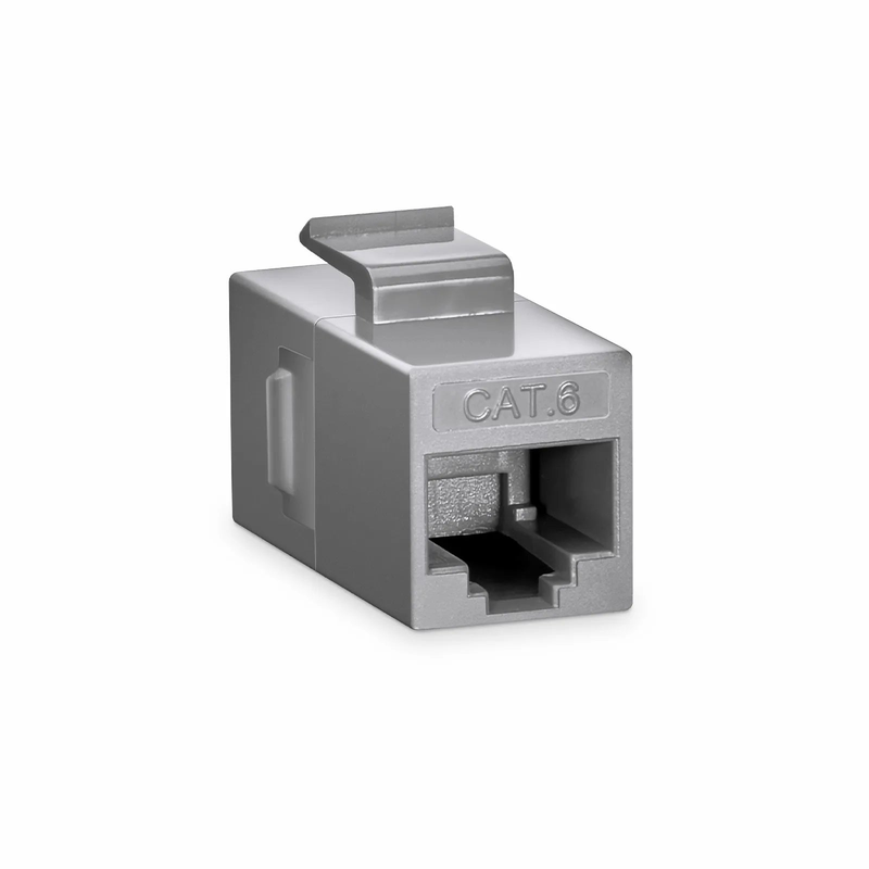 SFPS Cat6 Keystone RJ45 Coupler, Unshielded, Female to Female Insert Inline Coupler - Gray (12pcs/Pack)