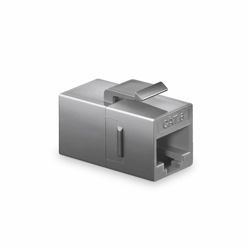 SFPS Cat6 Keystone RJ45 Coupler, Unshielded, Female to Female Insert Inline Coupler - Gray (12pcs/Pack)